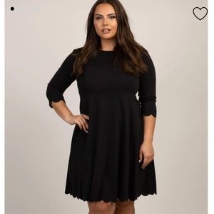 Pinkblush black scalloped hemline dress